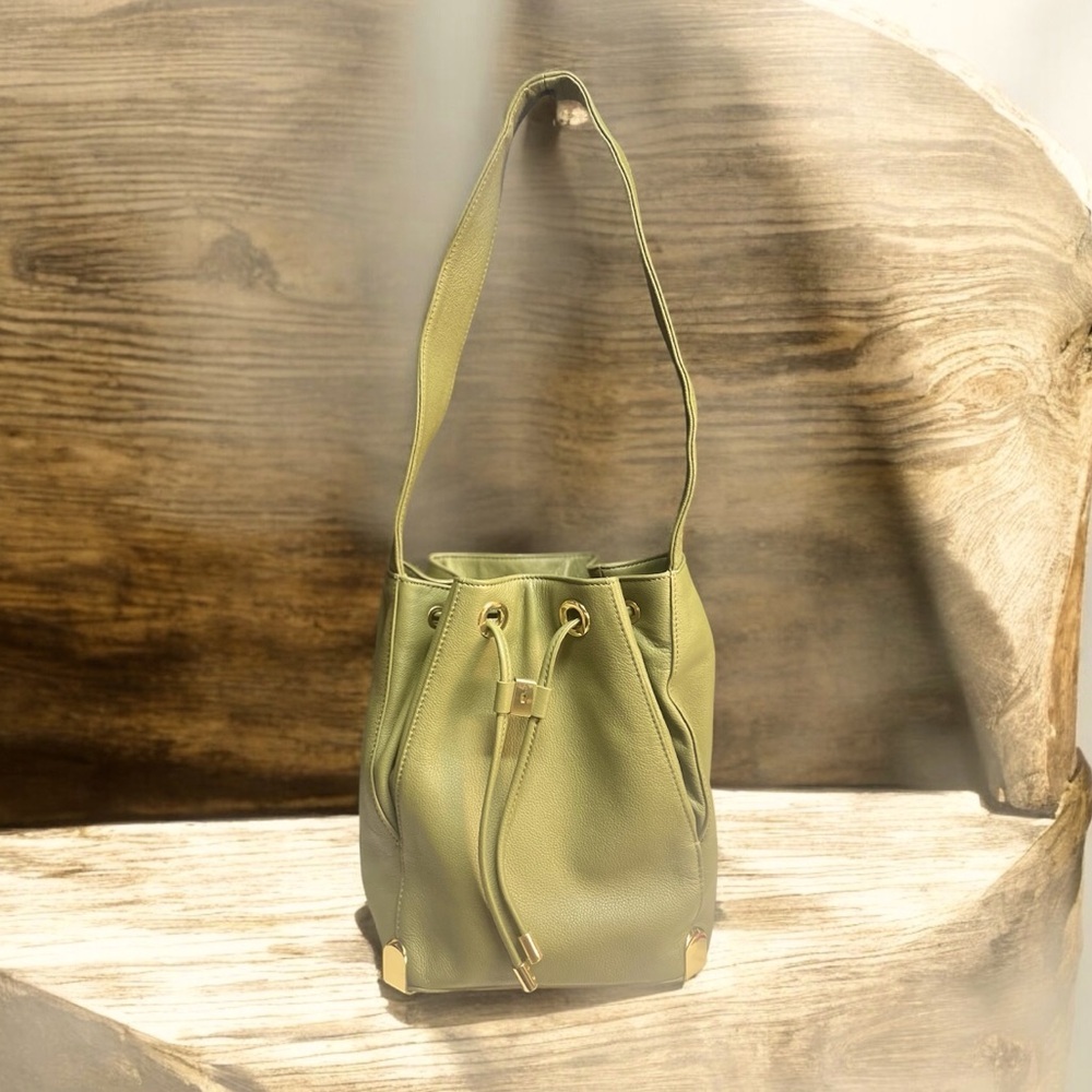 Vince Camuto Janet Drawstring Bucket Bag In Green - image 1